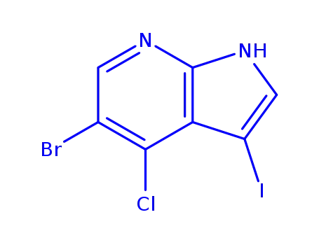 Molecular Structure of 1092579-75-3 (5-BroMo-4-chloro-3-iodo-1H-pyrrolo[2,3-b]pyridine)