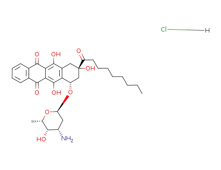 Molecular Structure of 109485-63-4 (4 O-daunosaminyl-2,4,5,12-tetrahydroxy-2-nonanoyl-1,2,3,4-tetrahydro-6,11-naphthacenedione)