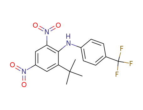 Molecular Structure of 109825-55-0 (2-tert-butyl-4,6-dinitro-N-[4-(trifluoromethyl)phenyl]aniline)