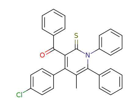 Molecular Structure of 109272-57-3 ([4-(4-chlorophenyl)-5-methyl-1,6-diphenyl-2-thioxo-1,2-dihydro-3-pyridinyl](phenyl)methanone)
