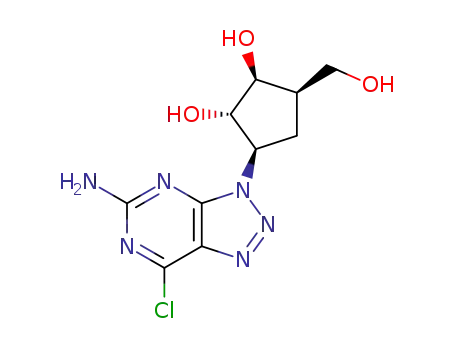 1,2-Cyclopentanediol, 3-(5-amino-7-chloro-3H-1,2,3-triazolo(4,5-d)pyrimidin-3-yl)-5-(hydroxymethyl)-, rel-(1S,2S,3R,5R)-