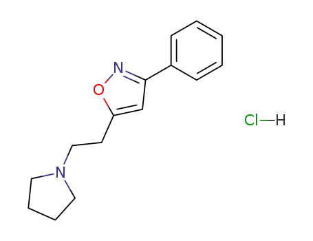 Molecular Structure of 1087-04-3 (1-[2-(3-phenyl-1,2-oxazol-5-yl)ethyl]pyrrolidinium chloride)