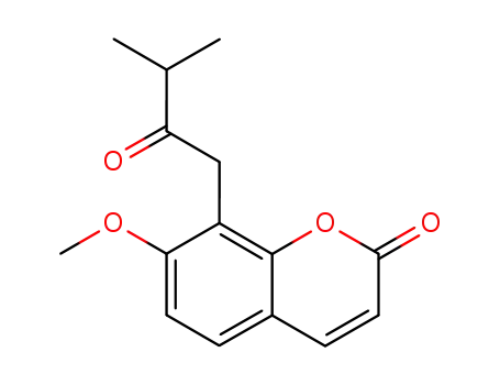 Molecular Structure of 1088-17-1 (2H-1-Benzopyran-2-one,7-methoxy-8-(3-methyl-2-oxobutyl)-)