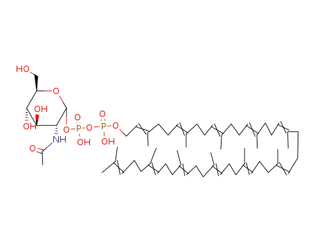 Molecular Structure of 109138-08-1 (N-acetylglucosamine-pyrophosphorylundecaprenol)