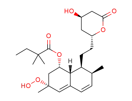 Molecular Structure of 1092716-42-1 (2,2-DiMethylbutanoic Acid (1S,3R,7S,8S,8aR)-1,2,3,7,8,8a-Hexahydro-3-hydroperoxy-3,7-diMethyl-8-[2-[(2R,4R)-tetrahydro-4-hydroxy-6-oxo-2H-pyran-2-yl]ethyl]-1-naphthalenyl Ester)