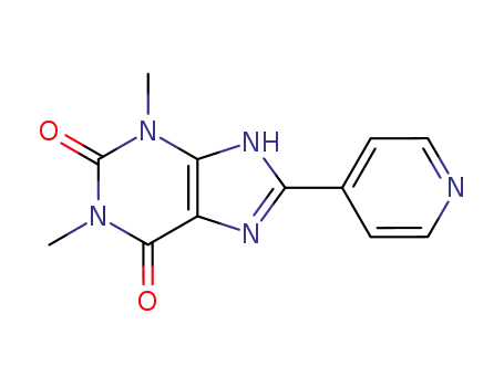 Molecular Structure of 1088-64-8 (1,3-Dimethyl-8-(pyridin-4-yl)-1H-purine-2,6(3H,7H)-dione)