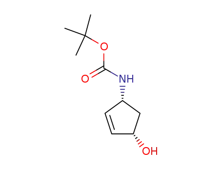 Molecular Structure of 178152-48-2 (Carbamic acid, [(1R,4S)-4-hydroxy-2-cyclopenten-1-yl]-, 1,1-dimethylethyl)