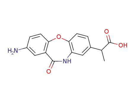 Molecular Structure of 109790-31-0 (2-(2-amino-11-oxo-10,11-dihydrodibenzo[b,f][1,4]oxazepin-8-yl)propanoic acid)