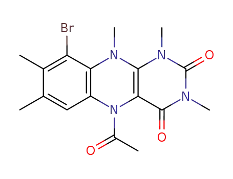 Benzo[g]pteridine-2,4(1H,3H)-dione,  5-acetyl-9-bromo-5,10-dihydro-1,3,7,8,10-pentamethyl-