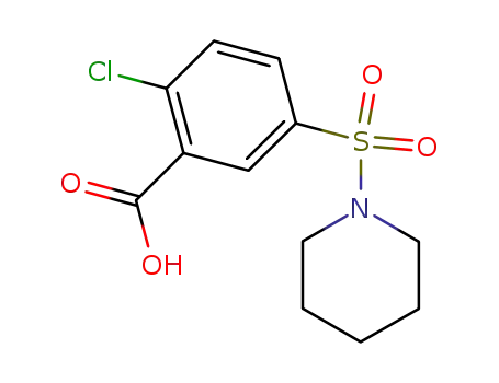 Molecular Structure of 109029-95-0 (2-CHLORO-5-(PIPERIDINE-1-SULFONYL)-BENZOIC ACID)