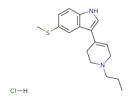 Molecular Structure of 109793-72-8 (5-(methylsulfanyl)-3-(1-propyl-1,2,3,6-tetrahydropyridin-4-yl)-1H-indole hydrochloride)