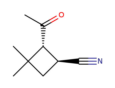 Molecular Structure of 141422-99-3 (Cyclobutanecarbonitrile, 2-acetyl-3,3-dimethyl-, cis- (9CI))