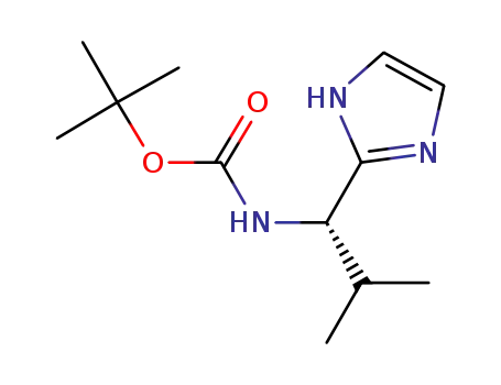 Molecular Structure of 172729-99-6 ((S)-tert-butyl (1-(1H-imidazol-2-yl)-2-methylpropyl)carbamate)