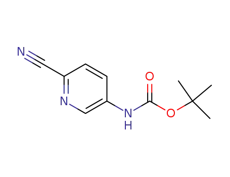 Molecular Structure of 814263-30-4 (2-(Boc-amino)-5-cyanopyridine)