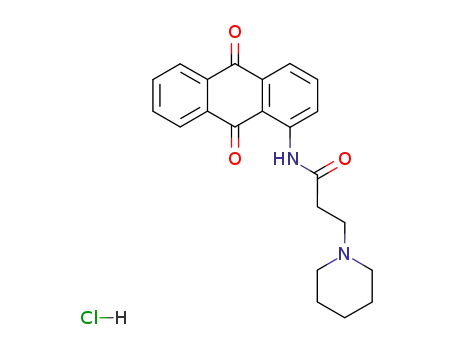 Molecular Structure of 112764-14-4 (N-(9,10-dioxo-9,10-dihydroanthracen-1-yl)-3-(piperidin-1-yl)propanamide hydrochloride (1:1))