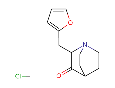 Molecular Structure of 111897-01-9 (2-(furan-2-ylmethyl)-3-oxo-1-azoniabicyclo[2.2.2]octane chloride)
