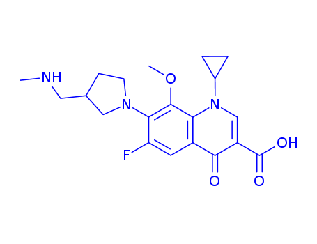 3-Quinolinecarboxylicacid,1-cyclopropyl-6-fluoro-1,4-dihydro-8-methoxy-7-[3-[(methylamino)methyl]-1-pyrrolidinyl]-4-oxo-
