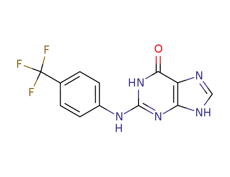 Molecular Structure of 123994-74-1 (2-{[4-(trifluoromethyl)phenyl]amino}-3,7-dihydro-6H-purin-6-one)