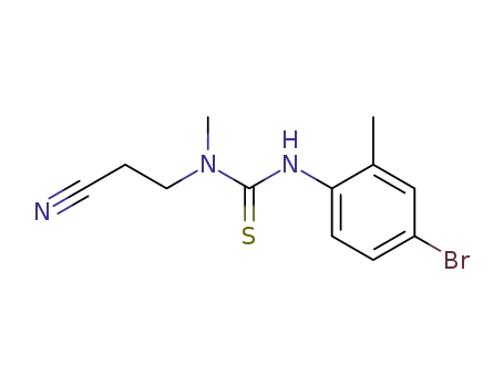 Molecular Structure of 52317-87-0 (3-(4-Bromo-2-methyl-phenyl)-1-(2-cyano-ethyl)-1-methyl-thiourea)