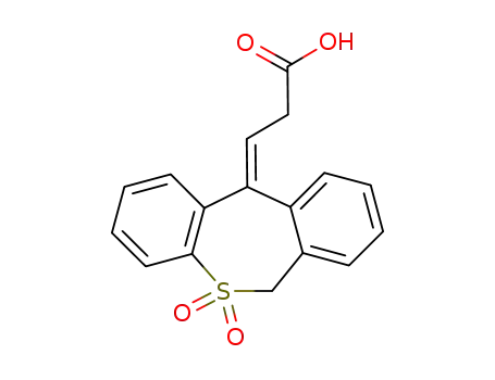 Molecular Structure of 112930-64-0 ((3E)-3-(5,5-dioxidodibenzo[b,e]thiepin-11(6H)-ylidene)propanoic acid)