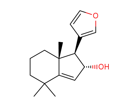 Molecular Structure of 124098-16-4 ((2R)-1-(furan-3-yl)-4,4,7a-trimethyl-2,4,5,6,7,7a-hexahydro-1H-inden-2-ol)
