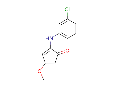 Molecular Structure of 112370-75-9 (2-Cyclopentenone, 2-(3-chloroanilino)-4-methoxy-)