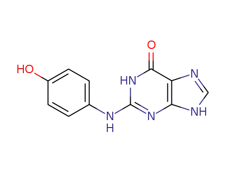 Molecular Structure of 123994-75-2 (2-[(4-hydroxyphenyl)amino]-3,7-dihydro-6H-purin-6-one)