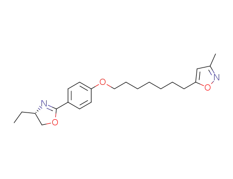 Molecular Structure of 112270-39-0 (5-(7-{4-[(4S)-4-ethyl-4,5-dihydro-1,3-oxazol-2-yl]phenoxy}heptyl)-3-methylisoxazole)