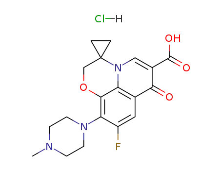 Molecular Structure of 113211-53-3 (9'-fluoro-10'-(4-methyl-1-piperazinyl)-7'-oxospiro(cyclopropane-1,3'(2'H)-(7H)pyrido(1,2,3-de)(1,4)benzoxazine)-6'-carboxylic acid)