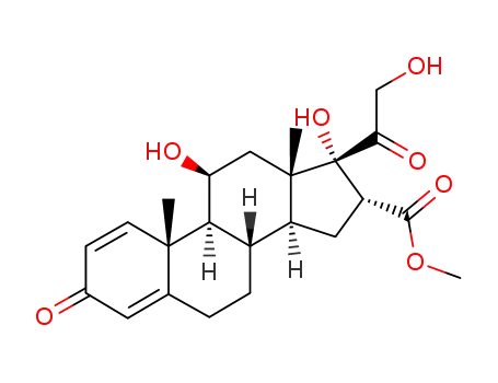 Molecular Structure of 111802-47-2 (methyl 11,17,21-trihydroxy-3,20-dioxopregna-1,4-diene-16-carboxylate)