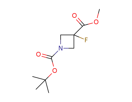 Molecular Structure of 1363382-00-6 (Methyl 1-Boc-3-fluoroazetidine-3-carboxylate)