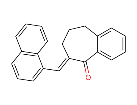 Molecular Structure of 112547-48-5 (6-(1-naphthylmethylene)-6,7,8,9-tetrahydro-5H-benzo[a]cyclohepten-5-one)