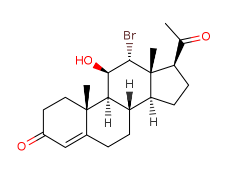 Pregn-4-ene-3,20-dione,12-bromo-11-hydroxy-, (11b,12a)- (9CI) cas  1242-47-3