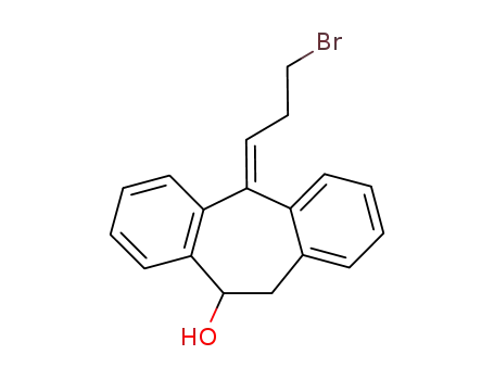 Molecular Structure of 156458-95-6 ((5E)-5-(3-bromopropylidene)-10,11-dihydro-5H-dibenzo[a,d][7]annulen-10-ol)