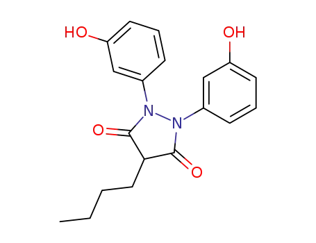 Molecular Structure of 1242-28-0 (4-butyl-1,2-bis(3-hydroxyphenyl)pyrazolidine-3,5-dione)