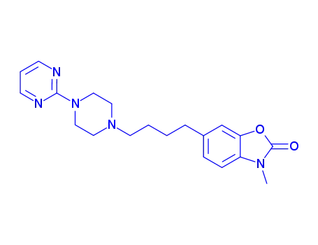 Molecular Structure of 124674-05-1 (3-methyl-6-[4-(4-pyrimidin-2-ylpiperazin-1-yl)butyl]-1,3-benzoxazol-2(3H)-one)
