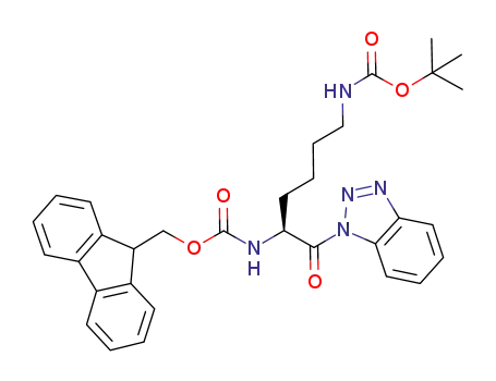 Molecular Structure of 1126433-45-1 (FMOC-Lys(BOC)-Bt)