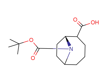 Molecular Structure of 125736-03-0 (9-(tert-butoxycarbonyl)-9-azabicyclo[4.2.1]nonane-2-carboxylic acid)