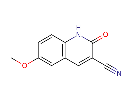 Molecular Structure of 123990-79-4 (6-METHOXY-2-OXO-1,2-DIHYDRO-QUINOLINE-3-CARBONITRILE)