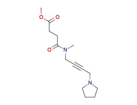 Molecular Structure of 124045-49-4 (Methyl 4-(methyl[4-(1-pyrrolidinyl)-2-butynyl]amino)-4-oxobutanoate)