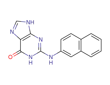 Molecular Structure of 123994-79-6 (2-(naphthalen-2-ylamino)-3,7-dihydro-6H-purin-6-one)
