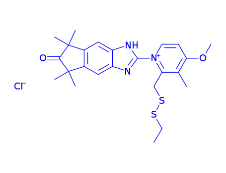 Pyridinium, 2-((ethyldithio)methyl)-4-methoxy-3-methyl-1-(1,5,6,7-tetrahydro-5,5,7,7-tetramethyl-6-oxoindeno(5,6-d)imidazol-2-yl)-, chloride