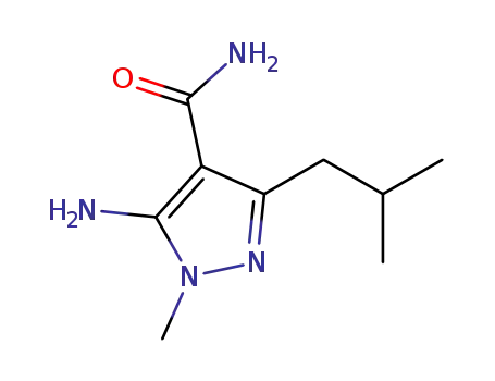 Molecular Structure of 1823513-58-1 (5-amino-3-isobutyl-1-methyl-1H-pyrazole-4-carboxamide)