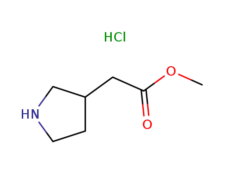 Molecular Structure of 1126794-67-9 (3-Pyrrolidineacetic acid, Methyl ester, hydrochloride)