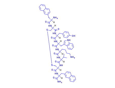 Molecular Structure of 111857-96-6 (H-D-2-NAL-CYS-TYR-D-TRP-LYS-VAL-CYS-2-NAL-NH2)