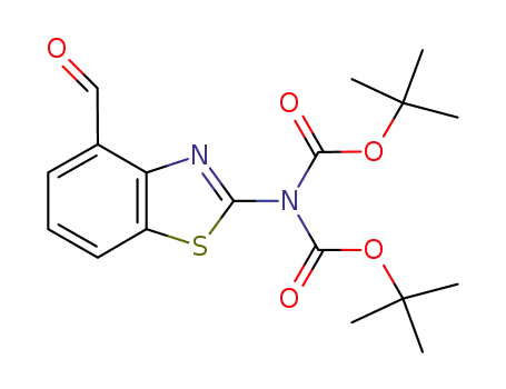 Molecular Structure of 1115589-94-0 (2-(N,N-di-tert-butoxycarbonylamino)benzothiazole-4-carboxaldehyde)