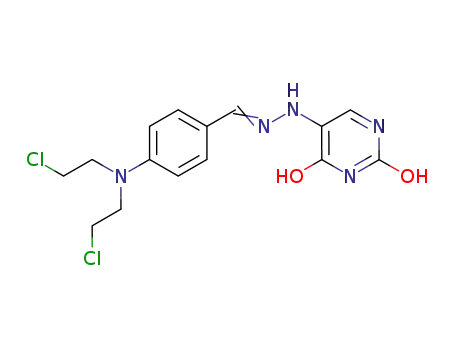 5-[(2E)-2-[[4-[bis(2-chloroethyl)amino]phenyl]methylidene]hydrazinyl]-1H-pyrimidine-2,4-dione