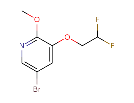 Molecular Structure of 1241752-42-0 (5-bromo-3-(2,2-difluoroethoxy)-2-methoxypyridine)
