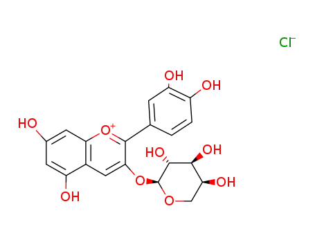 Molecular Structure of 111613-04-8 (Cyanidin-3-O-arabinoside chloride)