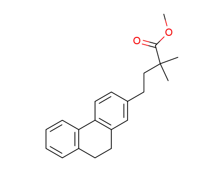 Molecular Structure of 95002-09-8 (2-<3-Methoxycarbonyl-3-methyl-butyl>-9,10-dihydro-phenanthren)